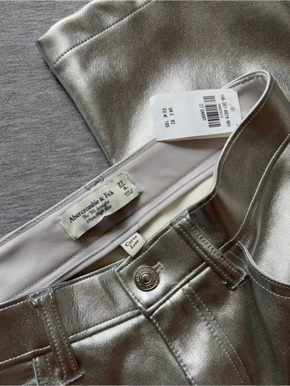 Abercrombie & Fitch Metallic Silver Skinny Jeans